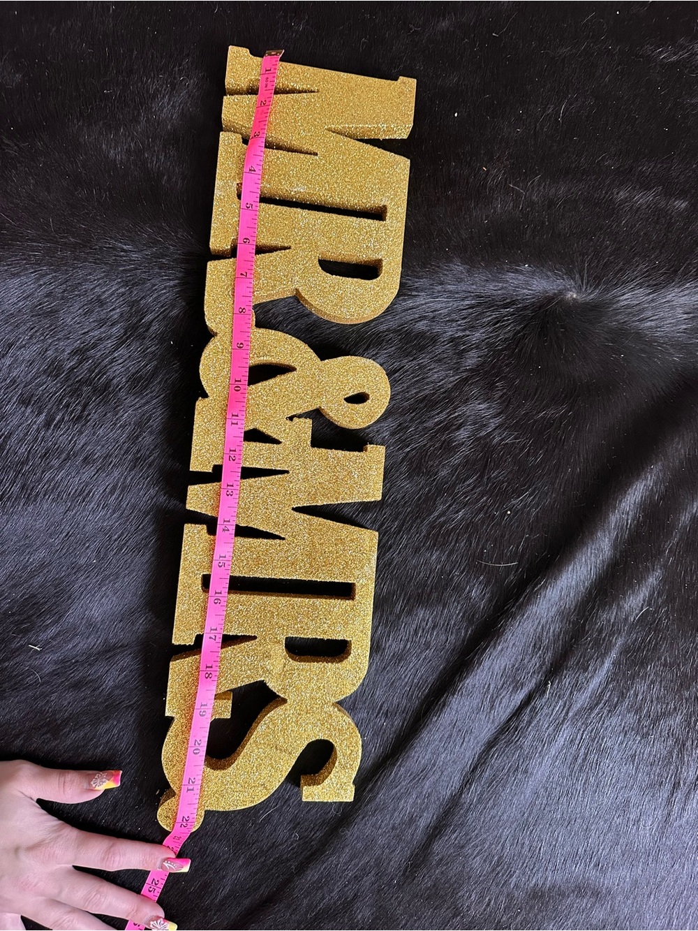Gold Glitter 'Mrs & Mrs' Decorative Script Sign - Home Accents